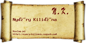 Nyáry Kiliána névjegykártya