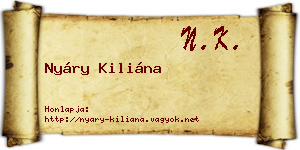 Nyáry Kiliána névjegykártya